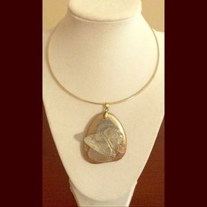 Golden Choker Necklace With Crystal Layered Stones